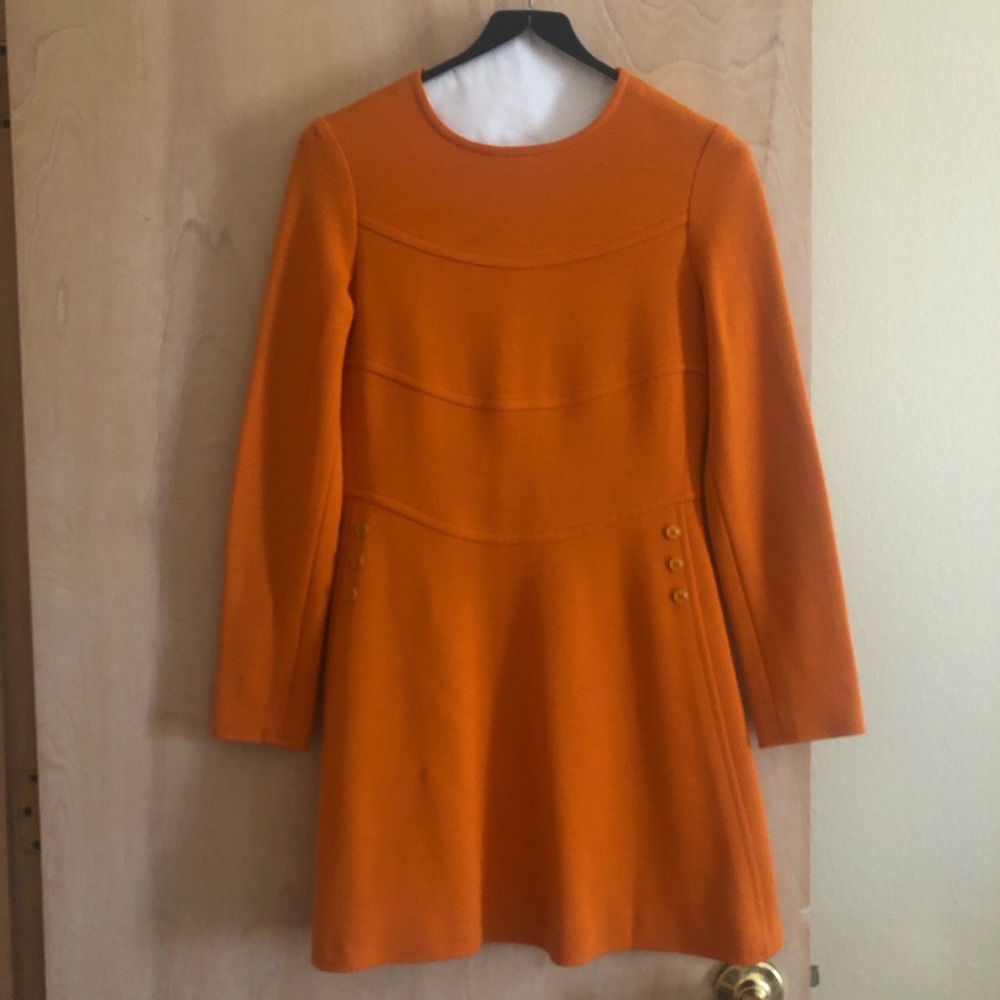 Vintage 70s Real Paris Arlette Nastat Fitted Dress XS or S